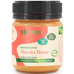 Steens jar front view showing label and sealed lid, premium presentation