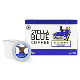 Stella Blue front packaging showing Electric Avenue pods and branding benefits