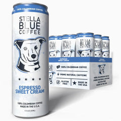 Stella Blue front packaging of 12-pack showing can design and branding benefits