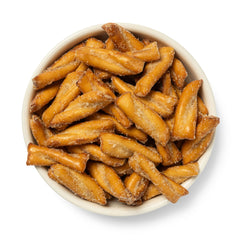 Stellar Snacks open pouch with pretzels showing freshness and ready-to-eat benefit