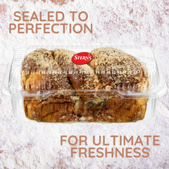 Stern's Bakery loaf being sliced to show portioning ease and freshness