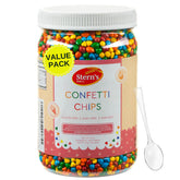 Stern's Bakery front packaging showing 1.5 lb tub and colorful sprinkles for easy storage