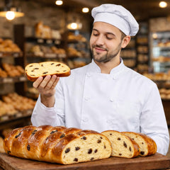 Stern's Bakery challah served on a Shabbat table enhancing festive presentation
