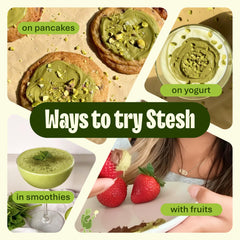 Stesh jar in hand demonstrating jar size and convenient portioning