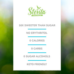 Stevita spoon with contents to show serving size and concentration