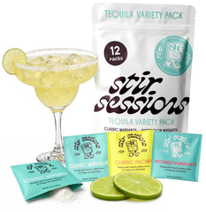 Stir Sessions variety pack front view showing three tequila flavors and packaging convenience