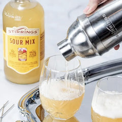 ChromaCast Stirrings pouring into shaker illustrating easy mix-and-shake convenience