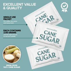 Stock Your Home individual packet close-up, clear 2.55 g portion for consistent sweetening