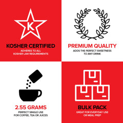 Stock Your Home packet being poured into coffee, quick dissolve and balanced sweetness