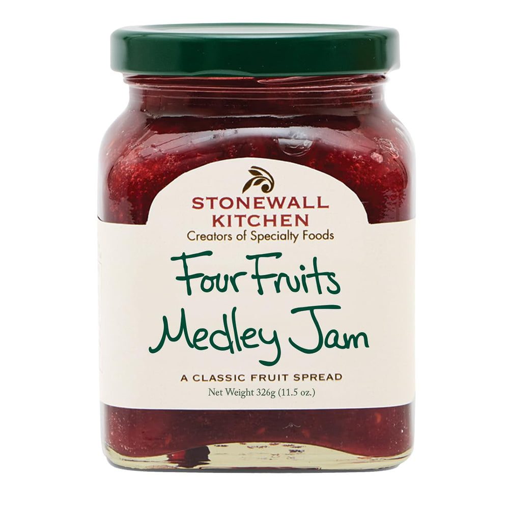 Stonewall Kitchen front jar view showing label and 11.5 oz size, highlights premium quality