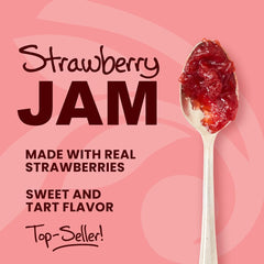Stonewall Kitchen jams spread on toast in a cozy breakfast scene for serving ideas