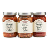Stonewall Kitchen front packaging showing the three-salsa gift pack benefit gifting