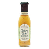 Stonewall Kitchen front bottle view showing sesame ginger dressing, ready to dress salads