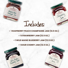 Stonewall Kitchen Strawberry jam top view showing bright color and spreadability benefit