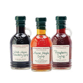 Stonewall Kitchen trio front packaging showing three syrup bottles and gift-ready presentation