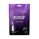 Strike Force front packet showing grape flavor and single-serve convenience