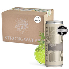 Strongwater Nordic Tonic front packaging showing clean branding and serving benefit