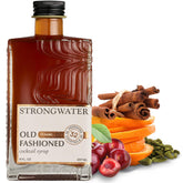 Strongwater bottle front label showing product and volume, clarifies purpose