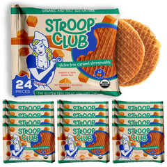 Stroop Club front packaging showing organic gluten free label and benefits