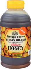 Stroope Farms front packaging view showing honey-bear bottle and label, clear benefit: easy pouring