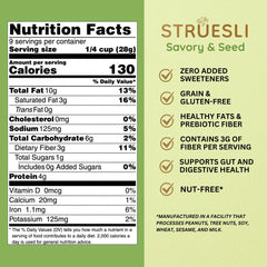 Struesli close-up of tiger nuts and seeds highlighting natural crunch and fiber