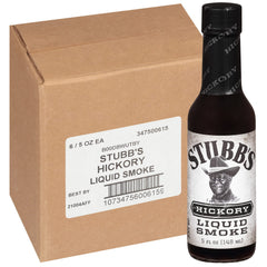 Stubb's bottle front label showing product identity and smoky benefit