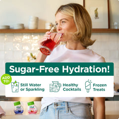 Stur pouring flavor into water demonstrating easy use and taste control