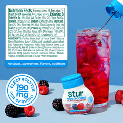Stur mixing into sparkling water for instant flavor without clumps benefit