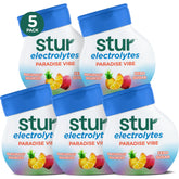 Stur Paradise Vibe front packaging showing five bottles for easy hydration