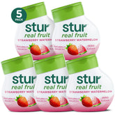 Stur bottle front packaging showing strawberry watermelon and portable benefit