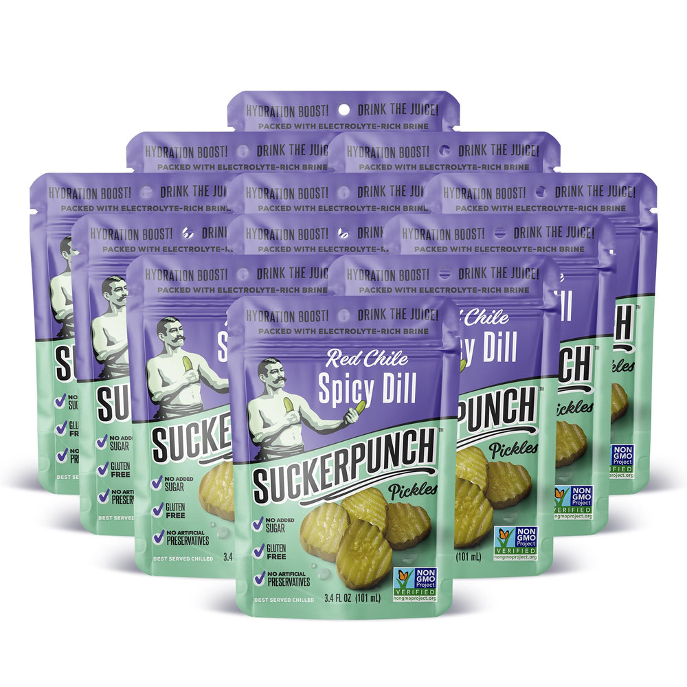 SUCKERPUNCH front packaging showing bold red chile label and benefit convenient snack
