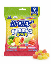 SUGADELIC Hi-Chews front packaging showing nine bag bundle and flavors benefit convenience