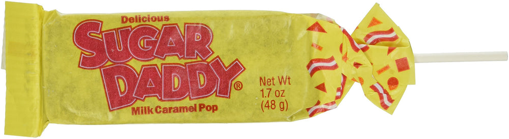 Sugar Daddy front packaging case of 24 showing classic box and lollipops for easy display
