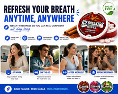 Sugarloft Co. Ice Breakers Sours tin held in hand showing portability and bold taste