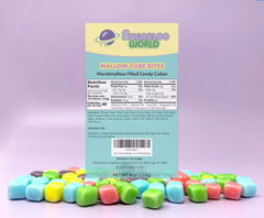 Sugarloo World cubes held in hand for size comparison showing bite-sized convenience benefit