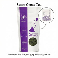 SUGIMOTO TEA tea bag close-up highlighting fine mesh and easy steeping