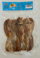 Sun Dried Seafoods close-up of dried goatfish texture highlights natural fiber and concentrated flavor