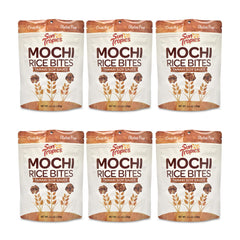 Sun Tropics close-up of mochi bite texture highlighting crisp crunch and toasted surface for appetizing detail