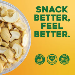 Sunbest Natural cashews in a ceramic bowl ready to snack for quick healthy energy boost