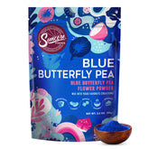 Suncore Foods front packaging showing product and natural blue color benefit