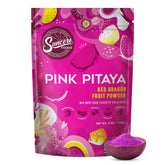 Suncore Foods front pouch displaying product and vibrant pink color benefit