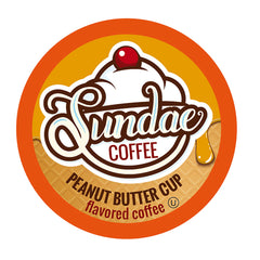 Sundae Coffee front packaging showing Peanut Butter Cup flavor, highlights convenient dessert taste