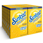 SINGLES TO GO! Sunkist front box showing mango orange flavor and packet count for convenient supply