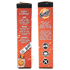 Sunkist orange packet with powder, bright citrus flavor ready in seconds