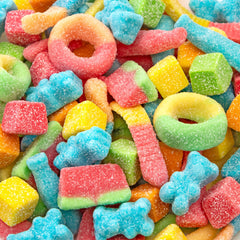 SUNNY ISLAND front packaging showing 2 lb bag and vibrant gummy mix for parties