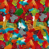 SUNNY ISLAND front packaging showing 2 lb bulk bag and colorful gummies for parties
