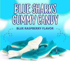 SUNNY ISLAND blue sharks piled in bowl, bright color for party displays