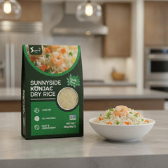Close-up of Sunnyside dry granules highlighting odor-free, shelf-stable convenience