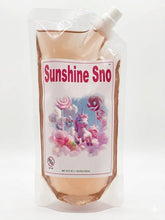 Sunshine Sno front packaging showing clean-label organic cotton candy syrup benefit