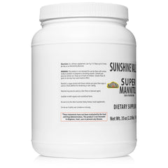 Metal scoop of Sunshine Valley mannitol demonstrating easy measuring and portion control
